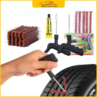 Bộ dụng cụ vá xe không ruột,Bộ dụng cụ vá lốp xe, vá lụi không săm, kèm 3 dải keo cao su thích hợp