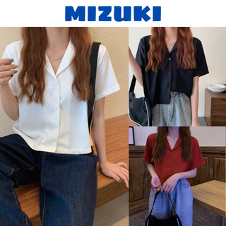 Áo sơ mi nữ croptop form rộng lai vừa cổ vest tay ngắn nhiều màu sắc, vải Lụa mềm mịn 40-90kg
