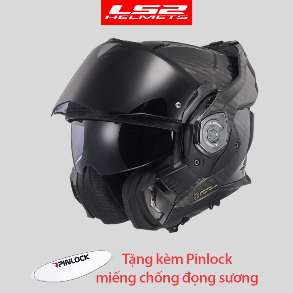 Mũ bảo hiểm fullface LS2 Advant X FF901 lật hàm 180 độ chất liệu CARBON cao cấp
