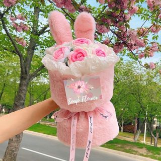 Bó hoa len handmade 7 bông hoa giả cao cấp - quà tặng sinh nhật cho nữ - hoa len trang trí đẹp