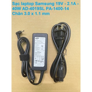 ⚡️ Sạc laptop Samsung 19V - 2.1A - 40W AD-4019SL PA-1400-14 Chân 3.0 x 1.1 mm