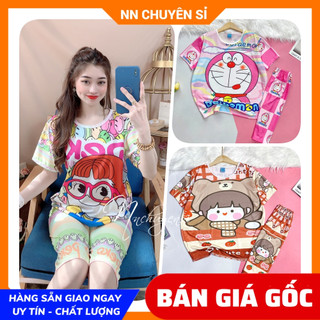 Đồ bộ nữ mặc nhà size đến 60kg chất thun mềm mát in hoạt hình dễ thương DBRBL size L