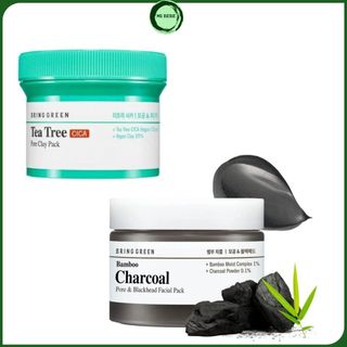Mặt nạ đất sét tea tree cica pore clay pack bring green thuần chay 120ml