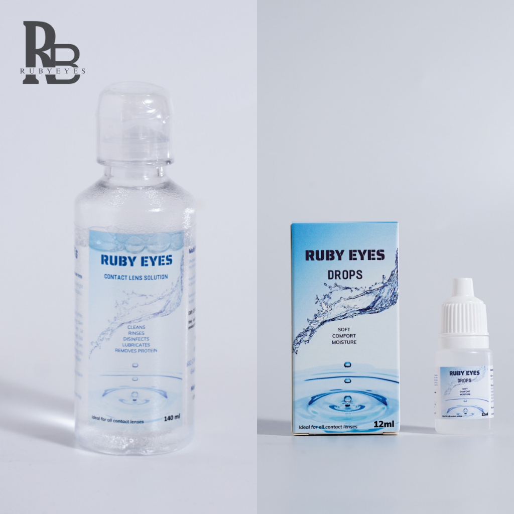 Nước Ngâm Lens Và Nước Nhỏ Mắt Cho Lens RUBYEYES, Nước Rửa Kính Áp Tròng, Combo Ngâm Nhỏ Dành Cho Lens BST BEARLENS