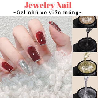  Gel nhũ viền gel sơn móng tay 4 màu lấp lánh 5ml Jewelry Nail 