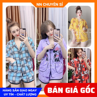Đồ bộ nữ Độ bộ mặc nhà phom 60kg Vải Kate mềm mịn mát in họa tiết hoạt hình dễ thương LV05 bộ kate đùi