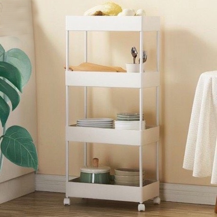Kệ đựng đồ đa năng 4 tầng, có bánh xe đẩy tiện lợi | BigBuy360 - bigbuy360.vn