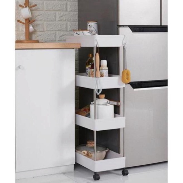 Kệ đựng đồ đa năng 4 tầng, có bánh xe đẩy tiện lợi | BigBuy360 - bigbuy360.vn