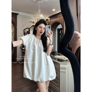 Váy Suông Tay Bồng Đính Nơ Siêu Xinh - LIING