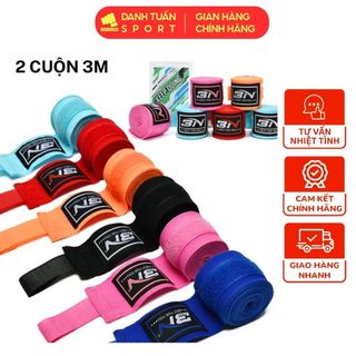 [2 cuộn] Băng Cuốn Tay BN 3m, Băng Đa, Dây Cuốn Tay Đấm Bốc Võ Thuật, Boxing, Chất liệu Thun Co giãn Nhẹ, Thoáng Tay