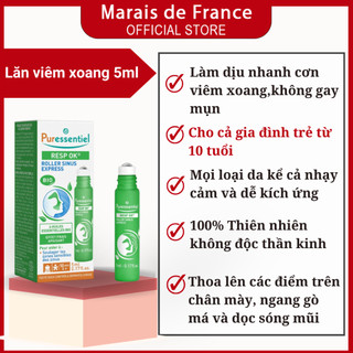 Lăn viêm xoang Puressentiel Resp ok Sinus Express Roller 5ml