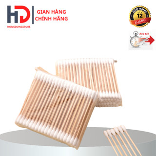 Tăm bông cán gỗ nặn mụn cao cấp gói 80 que