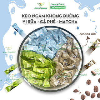 Kẹo Ngậm Không Đường Vị Sữa, Cà Phê,  Matcha