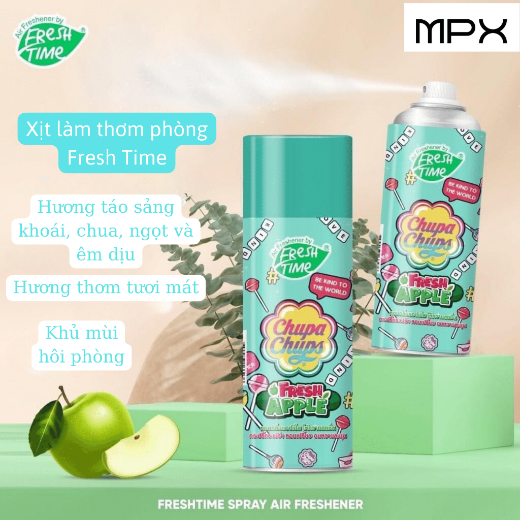 Xịt thơm phòng Air Fresh Time hương kẹo ngọt Chupa Chups 450ml Thái Lan