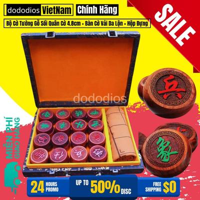 Bộ Cờ Tướng Gỗ Xịn Tự Nhiên Đường Kính 4cm, Dày 1,7cm Và Bàn Cờ Da Simili, Cùng Vali Họa Tiết Cổ Điển, Sang Trọng
