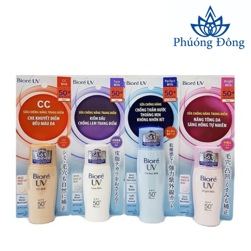 Sữa chống nắng Biore UV đủ loại SPF50 PA++++ 30ml Chính hãng công ty