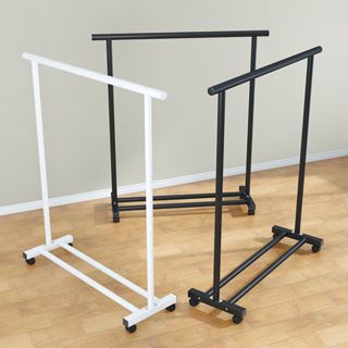 Kệ Treo Quần Áo Chữ T Có Bánh Xe Dễ Dàng Di Chuyển Có Tầng Để Giày Dép Tiện Lợi