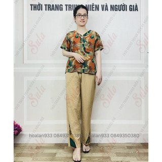 Bộ trung niên cho mẹ lụa mango mềm mát không nhăn_ms526 bộ lụa mango
