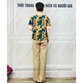 Bộ trung niên cho mẹ lụa mango mềm mát không nhăn_ms526 bộ lụa mango