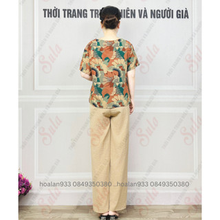 Bộ trung niên cho mẹ lụa mango mềm mát không nhăn_ms526 bộ lụa mango