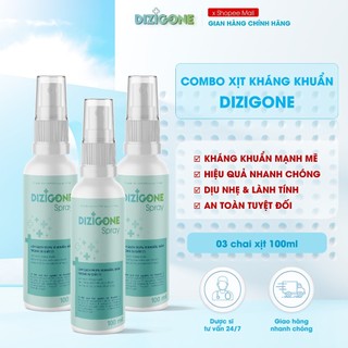 [COMBO] Xịt kháng khuẩn DIZIGONE chăm sóc tổn thương lành nhanh, không đau xót, tái tạo da, ngăn ngừa sẹo - 3 chai 100ml