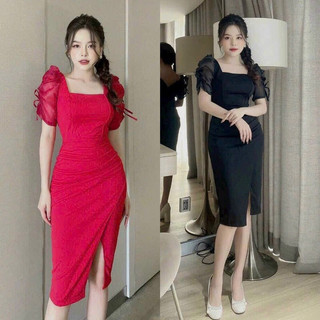 🍒Đầm body tay voan MLXL2XL