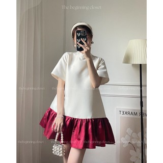 Dulcie mini dress Váy babydoll tafta đuôi cá hai lớp