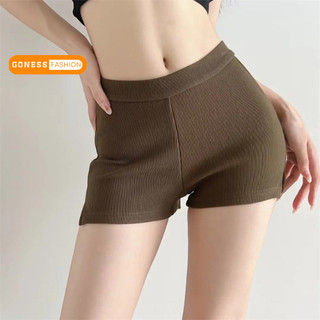 Quần short biker Goness nữ dáng a đùi ngắn vải cotton tăm mềm mịn sooc cạp cao co dãn thời trang M003