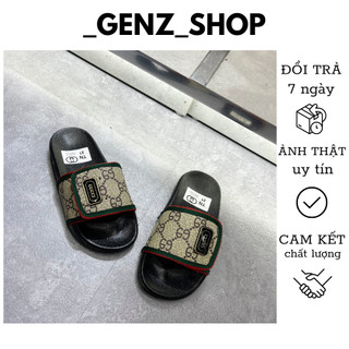 Dép lê cho bé trai Gucci dép da cho bé trai quai dán thời trang cực đẹp