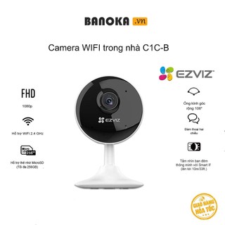 Camera wifi Ezviz_C1C_B Full HD 1080P ,camera giám sát,Đàm thoại 2 chiều ,Tích hợp mic thu âm thanh, Bảo hành 24 tháng