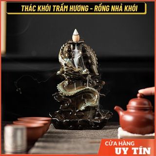 Thác khói trầm hương Mẫu Rồng Nhả Khói, Tháp khói trầm hương đẹp tặng kèm nụ trầm