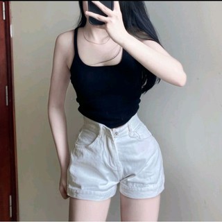 Quần short jean nữ cạp cao cá tính