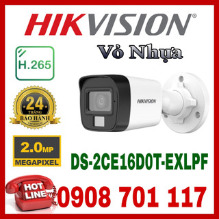 Camera hdtvi 2mp dual light hikvision ds-2ce16d0t-exlpf - vỏ nhựa