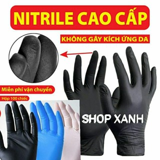 100 Chiếc Găng tay cao su y tế không bột,bao tay cao su không bột latex nitrile(1)