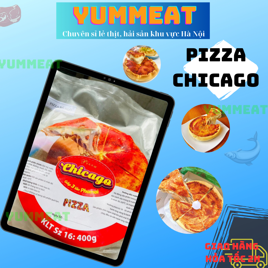 Pizza nhồi Chicago, Pizza làm sẵn x3 phô mai Mozzarella 5 vị siêu hot cực ngon