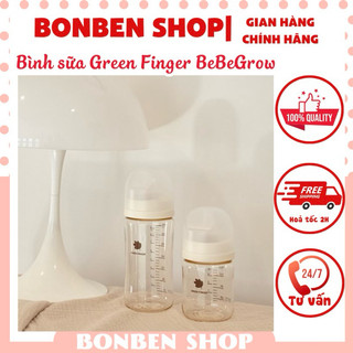 Bình sữa Green Finger BebeGrow nội địa Hàn CHÍNH HÃNG 160ml - 280ml núm vừa bình cổ rộng Moy ouwish