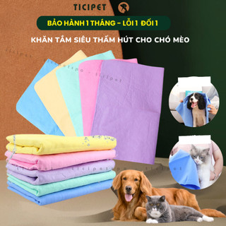Khăn tắm siêu thấm cho chó mèo/ khăn tắm thú cưng. size to — ticipet