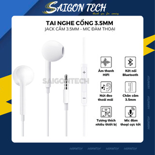 Tai Nghe Có Dây Chân tròn 3.5m và Chân Dẹp ZIN, Cắm Vào Dùng Luôn Không Cần Bluetooth