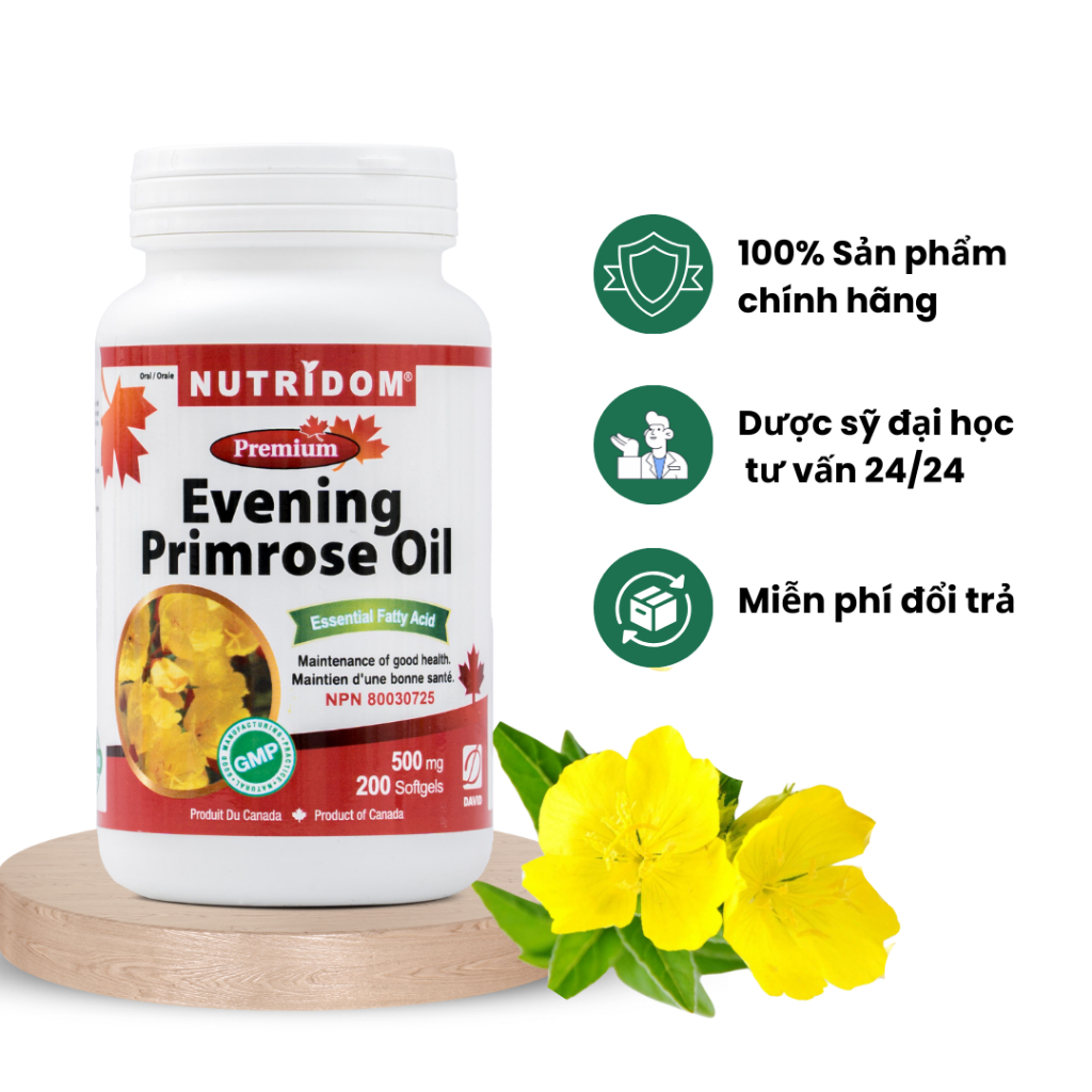 Tinh Dầu Hoa Anh Thảo David Health Evening Primrose Oil Lọ 200 Viên