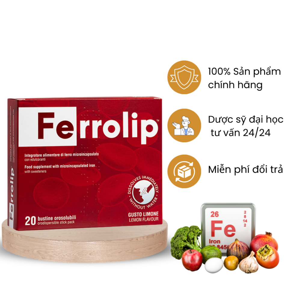 Sắt bầu, Sắt sinh học Ferrolip liposome bổ sung sắt cho mẹ bầu người thiếu máu thiếu sắt_Chính hãng