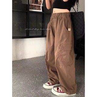  Quần túi hộp cargo pants màu nâu đen bé trai bé gái quần ống rộng vải kaki cạp chun cá tính năng động 
