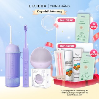 Combo Máy Tăm Nước & Bàn Chải Điện, Máy Rửa Mặt Cho Da Nhạy Cảm Halio Purple