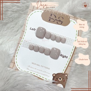 Móng chân giả NGẮN màu SG16 trắng da nail box chân GIÁ RẺ đẹp đơn giản tặng keo dán móng MC052