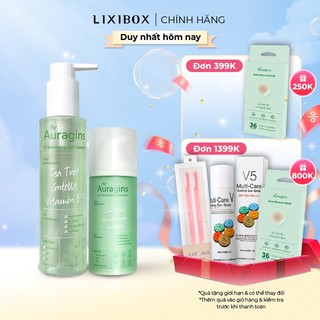 Combo Gel Rửa Mặt Làm Sạch Sâu The Auragins Và Gel Dưỡng Ẩm Giảm Thâm