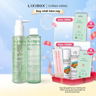 Combo Nước Cân Bằng AHA PHA The Auragins và Gel Rửa Mặt Làm Sạch