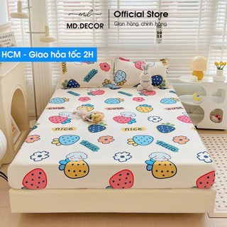 Ga bọc nệm cotton poly md.decor - bedding nhiều họa tiết dễ thương, drap bọc m2, m4,m6,m8