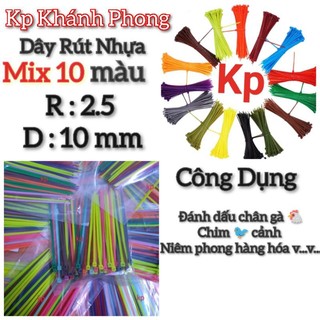 (HCM)bịch 100 sợi dây rút mix10 màu 10cm
