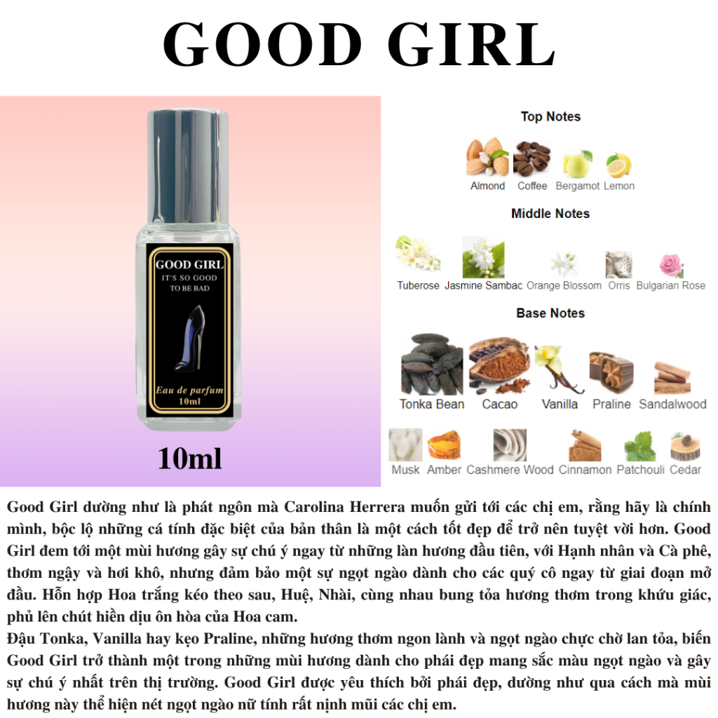 Nước hoa Nữ Good Girl (Guốc đen)