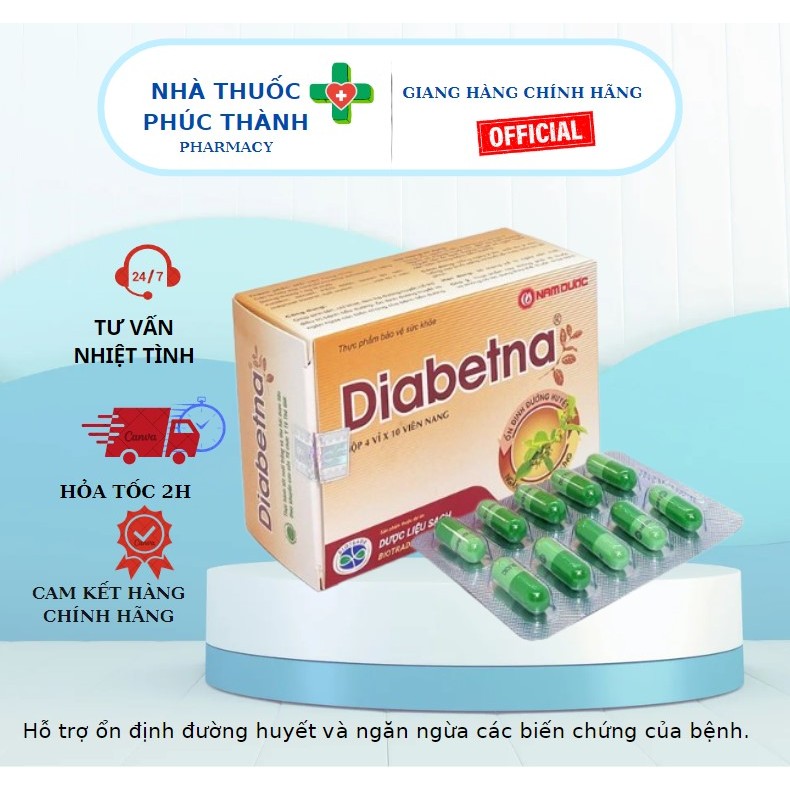 Hỗ trợ ổn định đường huyết Diabetna Nam Dược (Hộp 40 viên)