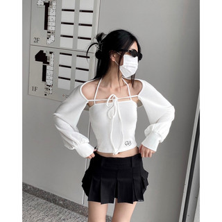 GILL BABY | Set áo khoác cardigan dáng ngắn tay phồng cột dây mặc được nhiều kiểu (GF CARDIGAN)